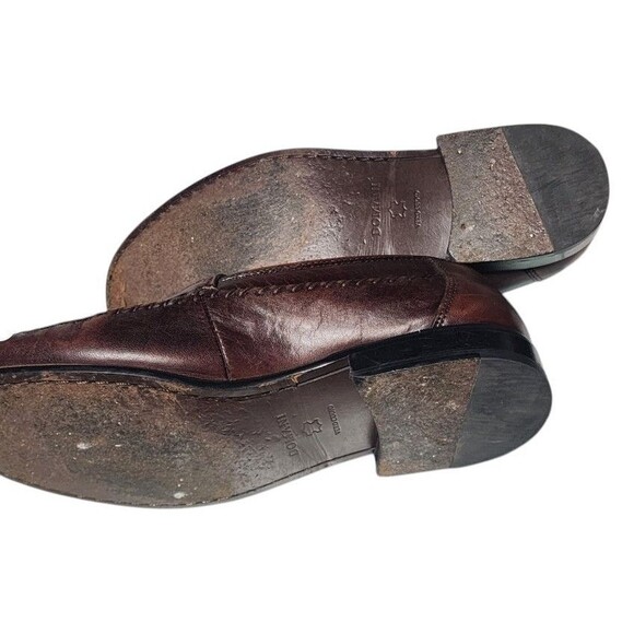 Domani Brown Leather and Snakeskin Tassel Loafers Size 9.5 main image 9